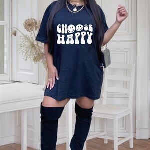 Choose Happy Inspirational Graphic Tee S-5X